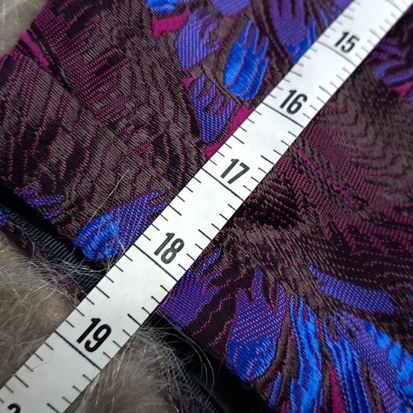 J.Crew • Vibrant GORGEOUS Floral Jacquard Neon Purple Blue Mini Pencil Skirt 12 - Picture 8 of 17